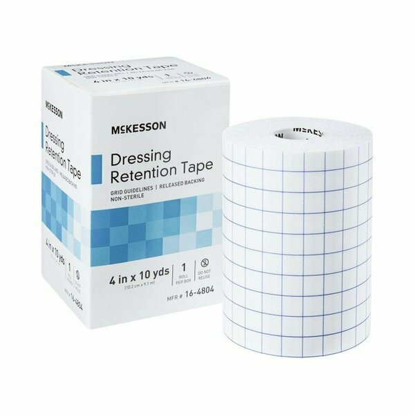 Mckesson Nonwoven Fabric / Printed Release Paper Dressing Retention Tape, 4in x 10Yd, White, 24PK 16-4804